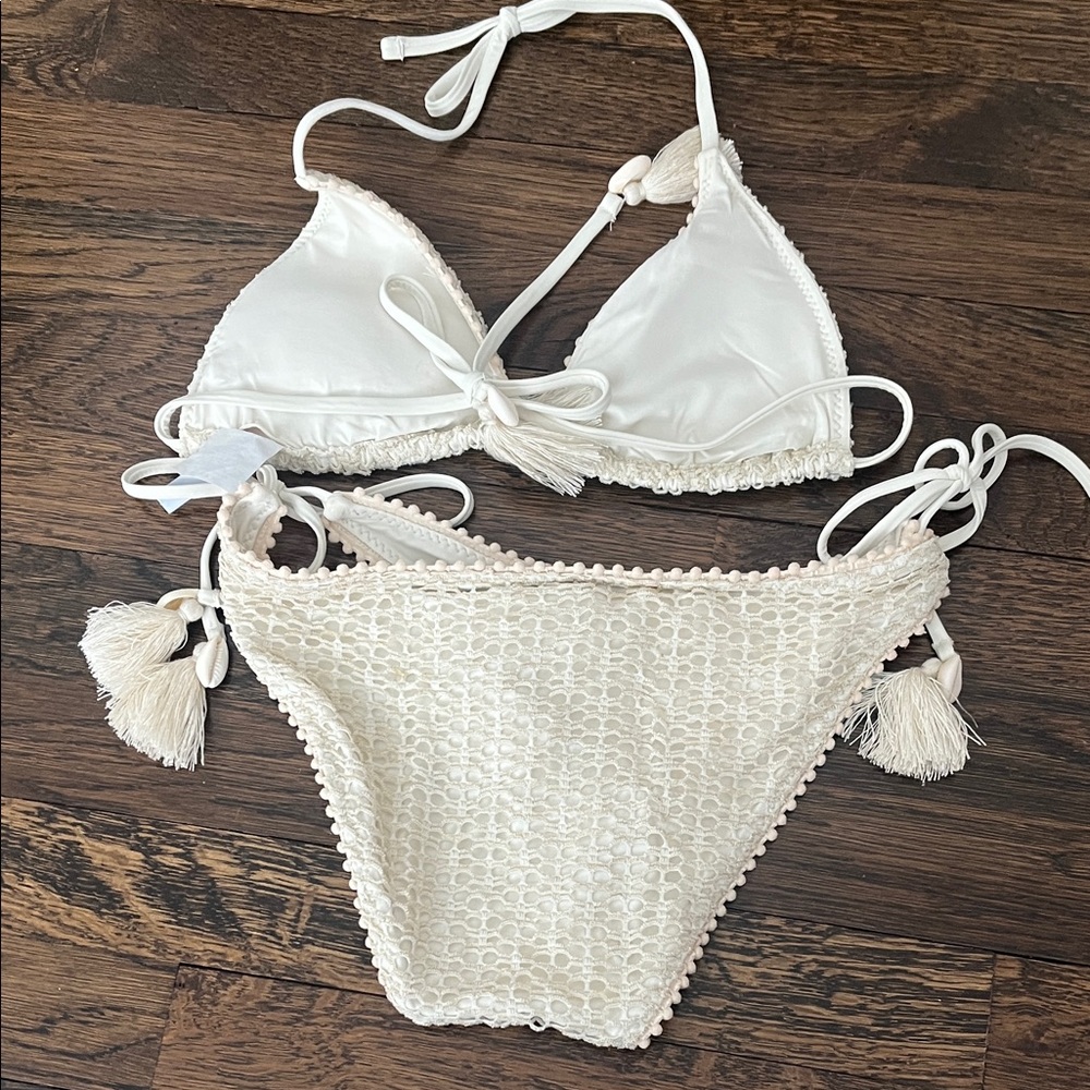Isabella Rose, Medium Top/Large Bottom Cream Crochet Bikini Set - Picture 5 of 5